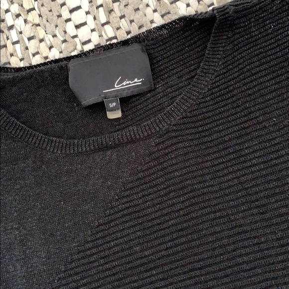 LINE LINEN SIDE ZIP SWEATER BLACK. SIZE SMALL - Picture 3 of 7